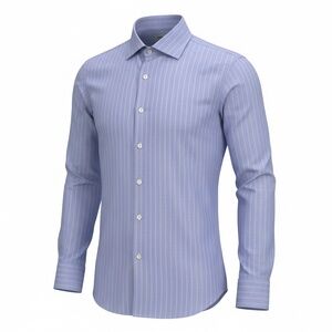 Ledbury Men’s 16  Blue/Red/White Plaid Cotton Slim Fit Long Sleeve Dress Shirt